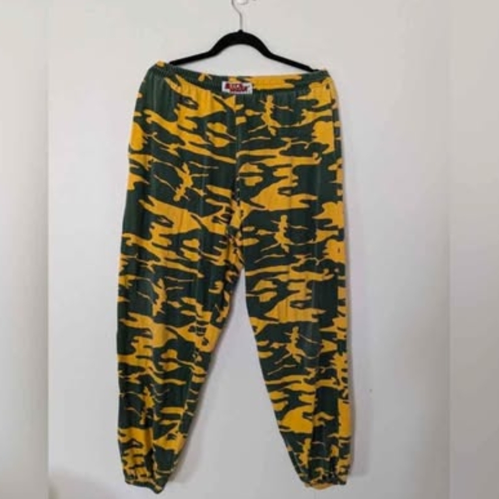 Yellow and Green Camouflage Pants